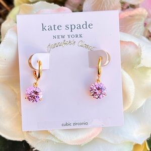 NWT! Kate Spade Crystal Drop Huggie Earrings